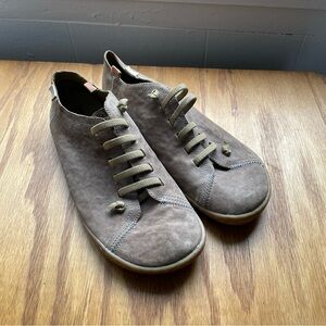 Camper Peu Alicante light brown suede lace up sneakers